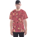 Gold and Rust Floral Print Men s Sport Mesh Tee View1