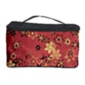 Gold and Rust Floral Print Cosmetic Storage View1