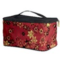 Gold and Rust Floral Print Cosmetic Storage View3