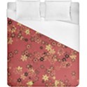 Gold and Rust Floral Print Duvet Cover (California King Size) View1