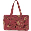 Gold and Rust Floral Print Canvas Work Bag View2