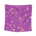 Gold Purple Floral Print Square Tapestry (Small) View1