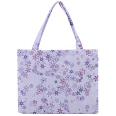 Pastel Purple Floral Pattern Mini Tote Bag by SpinnyChairDesigns