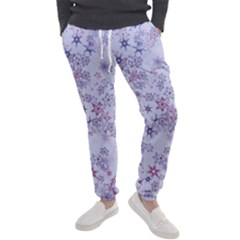 Pastel Purple Floral Pattern Men s Jogger Sweatpants by SpinnyChairDesigns