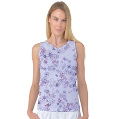 Pastel Purple Floral Pattern Women s Basketball Tank Top by SpinnyChairDesigns