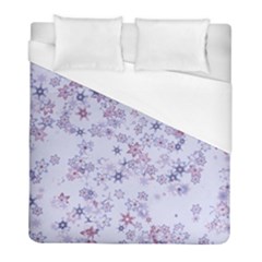 Pastel Purple Floral Pattern Duvet Cover (full/ Double Size) by SpinnyChairDesigns