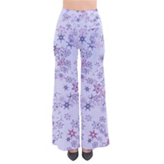 Pastel Purple Floral Pattern So Vintage Palazzo Pants by SpinnyChairDesigns