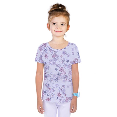 Pastel Purple Floral Pattern Kids  One Piece Tee by SpinnyChairDesigns