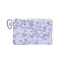 Pastel Purple Floral Pattern Canvas Cosmetic Bag (Small) View1