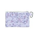 Pastel Purple Floral Pattern Canvas Cosmetic Bag (Small) View2