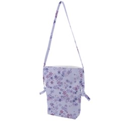 Pastel Purple Floral Pattern Folding Shoulder Bag by SpinnyChairDesigns