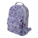 Pastel Purple Floral Pattern Flap Pocket Backpack (Large) View1