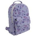 Pastel Purple Floral Pattern Flap Pocket Backpack (Large) View2