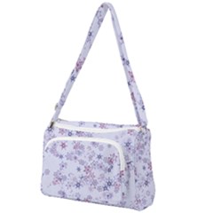 Pastel Purple Floral Pattern Front Pocket Crossbody Bag by SpinnyChairDesigns