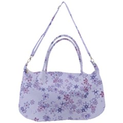 Pastel Purple Floral Pattern Removal Strap Handbag by SpinnyChairDesigns