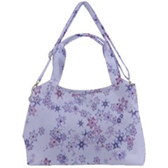 Pastel Purple Floral Pattern Double Compartment Shoulder Bag by SpinnyChairDesigns