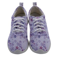 Pastel Purple Floral Pattern Athletic Shoes by SpinnyChairDesigns