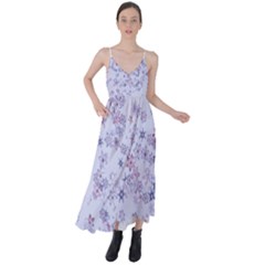 Pastel Purple Floral Pattern Tie Back Maxi Dress by SpinnyChairDesigns