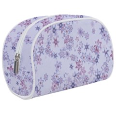 Pastel Purple Floral Pattern Makeup Case (medium) by SpinnyChairDesigns