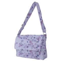 Pastel Purple Floral Pattern Full Print Messenger Bag (m) by SpinnyChairDesigns