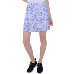 Pastel Purple Floral Pattern Tennis Skirt by SpinnyChairDesigns