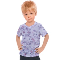 Pastel Purple Floral Pattern Kids  Sports Tee