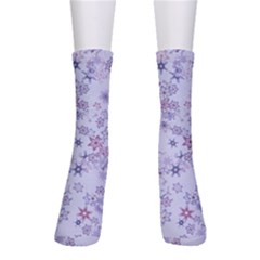 Pastel Purple Floral Pattern Men s Crew Socks by SpinnyChairDesigns