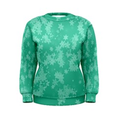 Biscay Green Floral Print Women s Sweatshirt by SpinnyChairDesigns