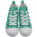 Biscay Green Floral Print Kids  Mid-Top Canvas Sneakers View1