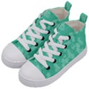 Biscay Green Floral Print Kids  Mid-Top Canvas Sneakers View2