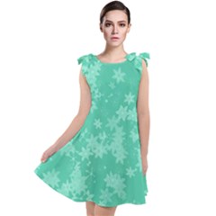 Biscay Green Floral Print Tie Up Tunic Dress by SpinnyChairDesigns