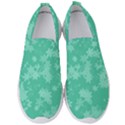 Biscay Green Floral Print Men s Slip On Sneakers View1