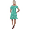 Biscay Green Floral Print Cap Sleeve Velour Dress  View2