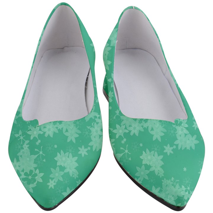 Biscay Green Floral Print Women s Block Heels 