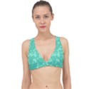 Biscay Green Floral Print Classic Banded Bikini Top View1