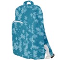 Teal Blue Floral Print Double Compartment Backpack View1