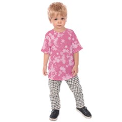 Blush Pink Floral Print Kids  Raglan Tee