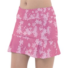 Blush Pink Floral Print Tennis Skorts by SpinnyChairDesigns