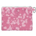 Blush Pink Floral Print Canvas Cosmetic Bag (XXL) View2