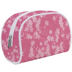 Blush Pink Floral Print Makeup Case (large) by SpinnyChairDesigns