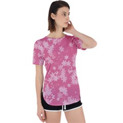 Blush Pink Floral Print Perpetual Short Sleeve T-shirt