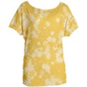 Saffron Yellow Floral Print Women s Oversized Tee View1