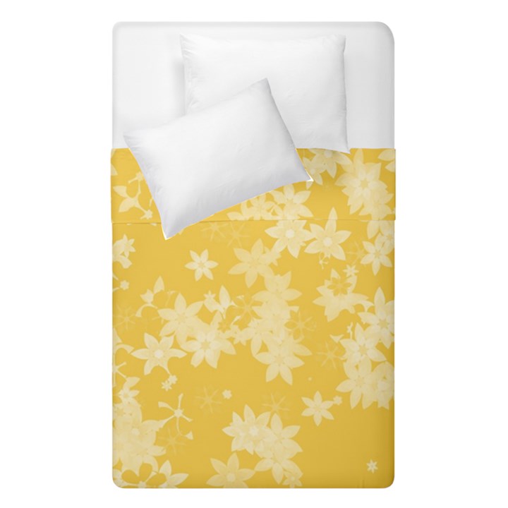 Saffron Yellow Floral Print Duvet Cover Double Side (Single Size)