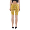 Saffron Yellow Floral Print Yoga Cropped Leggings View2