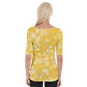 Saffron Yellow Floral Print Wide Neckline Tee View2