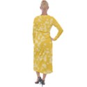 Saffron Yellow Floral Print Velvet Maxi Wrap Dress View2