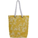 Saffron Yellow Floral Print Full Print Rope Handle Tote (Small) View2