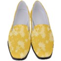 Saffron Yellow Floral Print Women s Classic Loafer Heels View1