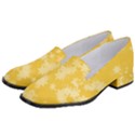 Saffron Yellow Floral Print Women s Classic Loafer Heels View2