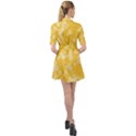 Saffron Yellow Floral Print Belted Shirt Dress View2